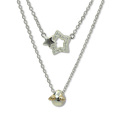天使の卵 星モチーフ2連シルバーペンダント 【天使878CZ】