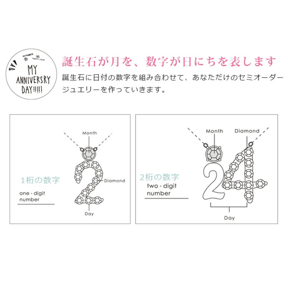 バースデー  誕生石 ペンダントネックレス